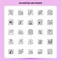 OutLine 25 Accounting And Finance Icon set. Vector Line Style Design Black Icons Set. Linear pictogram pack. Web and Mobile Royalty Free Stock Photo