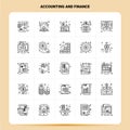 OutLine 25 Accounting And Finance Icon set. Vector Line Style Design Black Icons Set. Linear pictogram pack. Web and Mobile Royalty Free Stock Photo