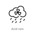 outline acid rain vector icon. isolated black simple line element illustration from ecology and environment concept. editable Royalty Free Stock Photo