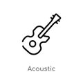 outline acoustic vector icon. isolated black simple line element illustration from music concept. editable vector stroke acoustic