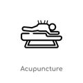 outline acupuncture vector icon. isolated black simple line element illustration from beauty concept. editable vector stroke Royalty Free Stock Photo