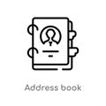 outline address book vector icon. isolated black simple line element illustration from business concept. editable vector stroke Royalty Free Stock Photo