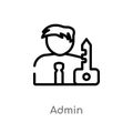 outline admin vector icon. isolated black simple line element illustration from strategy concept. editable vector stroke admin Royalty Free Stock Photo
