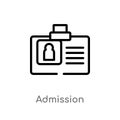 Outline Admission Vector Icon. Isolated Black Simple Line Element Illustration From Party Concept. Editable Vector Stroke