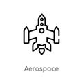 outline aerospace vector icon. isolated black simple line element illustration from astronomy concept. editable vector stroke