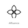 outline affluence vector icon. isolated black simple line element illustration from zodiac concept. editable vector stroke