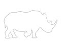 Outline of an african Rhinoceros