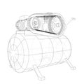 Outline Air compressor Royalty Free Stock Photo