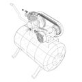 Outline Air compressor. Vector