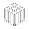 Outline air drop box from the game PlayerUnknowns Battlegrounds. PUBG. Isometric container. Battle royal concept. Vector.