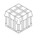 Outline air drop box from the game PlayerUnknowns Battlegrounds. PUBG. Isometric container. Battle royal concept. Vector.