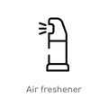 outline air freshener vector icon. isolated black simple line element illustration from cleaning concept. editable vector stroke