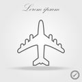 Outline Airplane Icon, Vector Illustration, Flat pictogram icon