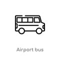 outline airport bus vector icon. isolated black simple line element illustration from airport terminal concept. editable vector