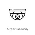 outline airport security camera vector icon. isolated black simple line element illustration from airport terminal concept.