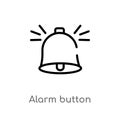 outline alarm button vector icon. isolated black simple line element illustration from user interface concept. editable vector