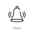 outline alarm vector icon. isolated black simple line element illustration from signs concept. editable vector stroke alarm icon