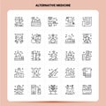 OutLine 25 Alternative Medicine Icon set. Vector Line Style Design Black Icons Set. Linear pictogram pack. Web and Mobile Business Royalty Free Stock Photo