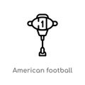 outline american football mark vector icon. isolated black simple line element illustration from american football concept. Royalty Free Stock Photo