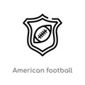 outline american football team emblem vector icon. isolated black simple line element illustration from american football concept Royalty Free Stock Photo