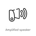 outline amplified speaker vector icon. isolated black simple line element illustration from user interface concept. editable