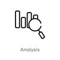 outline analysis vector icon. isolated black simple line element illustration from strategy concept. editable vector stroke