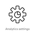 outline analytics settings vector icon. isolated black simple line element illustration from user interface concept. editable