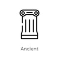 outline ancient vector icon. isolated black simple line element illustration from history concept. editable vector stroke ancient