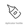 outline aplicator bottle vector icon. isolated black simple line element illustration from beauty concept. editable vector stroke