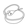 Outline apple fruit icon in hand drawn doodle style. Ideal for recipe illustrations Royalty Free Stock Photo