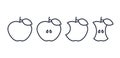 Outline apple icons. Vector illustration. Editable stroke
