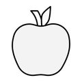 Outline apple isolated on white background. Coloring page