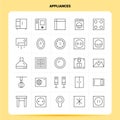 OutLine 25 Appliances Icon set. Vector Line Style Design Black Icons Set. Linear pictogram pack. Web and Mobile Business ideas Royalty Free Stock Photo