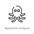 outline aquarium octopus vector icon. isolated black simple line element illustration from animals concept. editable vector stroke