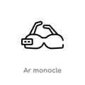 outline ar monocle vector icon. isolated black simple line element illustration from artificial intellegence concept. editable