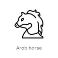 outline arab horse vector icon. isolated black simple line element illustration from other concept. editable vector stroke arab