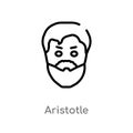 outline aristotle vector icon. isolated black simple line element illustration from greece concept. editable vector stroke Royalty Free Stock Photo