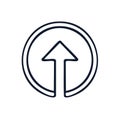 Outline arrow pointing upwards inside a circle icon simple vector graphic for direction upload or progress Royalty Free Stock Photo