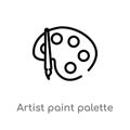 Outline Artist Paint Palette Vector Icon. Isolated Black Simple Line Element Illustration From User Interface Concept. Editable