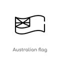 outline australian flag vector icon. isolated black simple line element illustration from culture concept. editable vector stroke