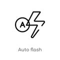 outline auto flash vector icon. isolated black simple line element illustration from electronic stuff fill concept. editable Royalty Free Stock Photo