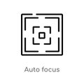 outline auto focus vector icon. isolated black simple line element illustration from user interface concept. editable vector