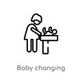 outline baby changing vector icon. isolated black simple line element illustration from people concept. editable vector stroke Royalty Free Stock Photo