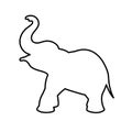 Outline baby elephant icon on white background Royalty Free Stock Photo