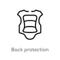 outline back protection vector icon. isolated black simple line element illustration from american football concept. editable Royalty Free Stock Photo
