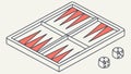 Outline Backgammon Board Game Icon, vector design Generative AI Royalty Free Stock Photo