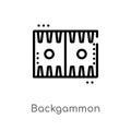 outline backgammon vector icon. isolated black simple line element illustration from gaming concept. editable vector stroke Royalty Free Stock Photo