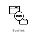 outline backlink vector icon. isolated black simple line element illustration from networking concept. editable vector stroke