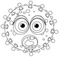 Outline of Bacteria Germ Virus Monster Cartoon Character