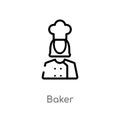 outline baker vector icon. isolated black simple line element illustration from user concept. editable vector stroke baker icon on